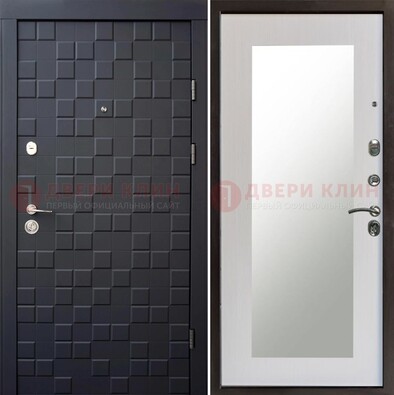 Черная стальная дверь МДФ и зеркалом ДЗ-50 в Ставрополе