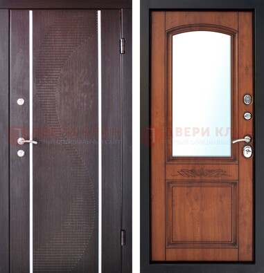 Входная дверь с МДФ и МДФ внутри с зеркалом ДЗ-88 в Ставрополе