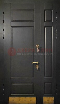 Черная полуторная железная дверь для частного дома ПЛ-2 в Ставрополе
